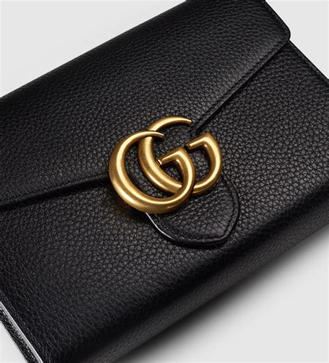 gucci petite marmont gg leather flap wallet on a chain|gucci marmont mini bag wallet.